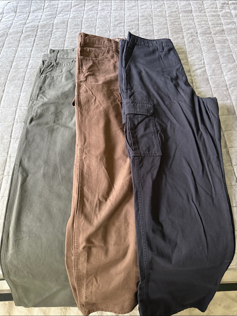 Men's Dickies relaxed fit Cargo and Work Pants - Olive, Brown, Black 34x34